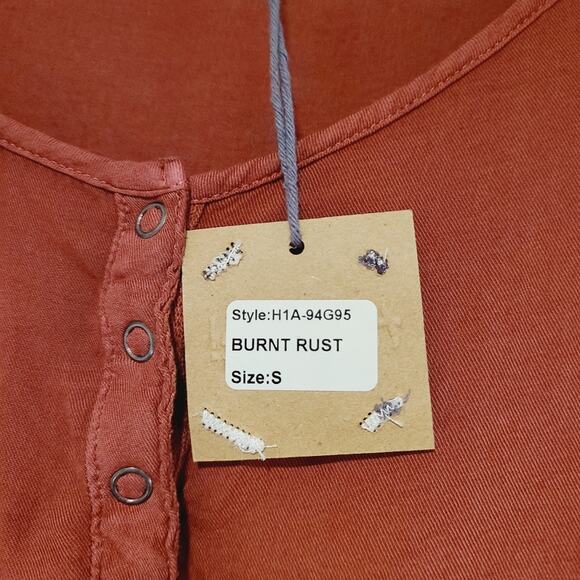 Hello Nite Long Sleeve Romper In Burnt Rust - Picture 3 of 6